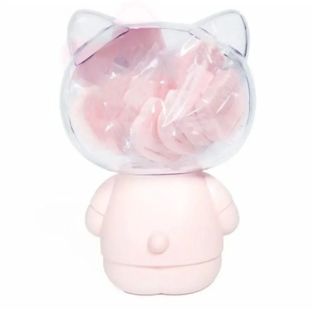 Hello Kitty Shaped Container W/12 Pink Sponge Gift Set s & Lid Collectors Set